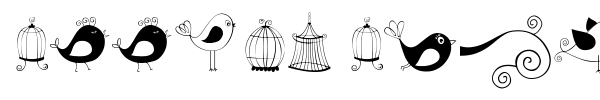 Fonte Doodle Dings 1 Birds Cages