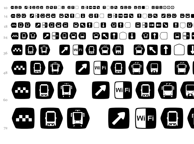 Metrofont font waterfall