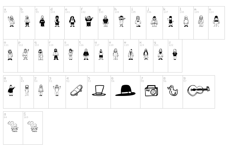 Teub? Tribute font map
