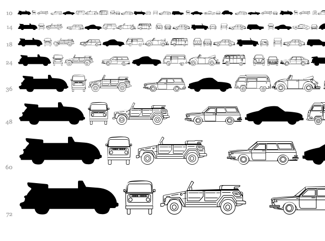 Volkswagen font waterfall