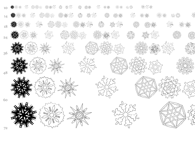 Paper-Snowflakes font waterfall